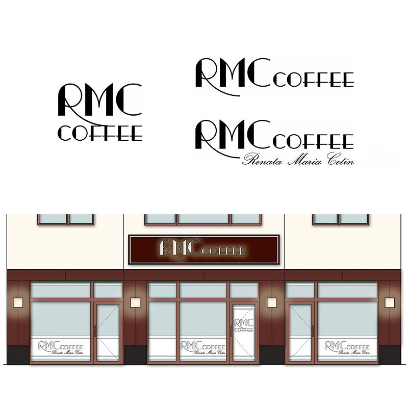 RMC coffee - projekt logo oraz szyldu kawiarni